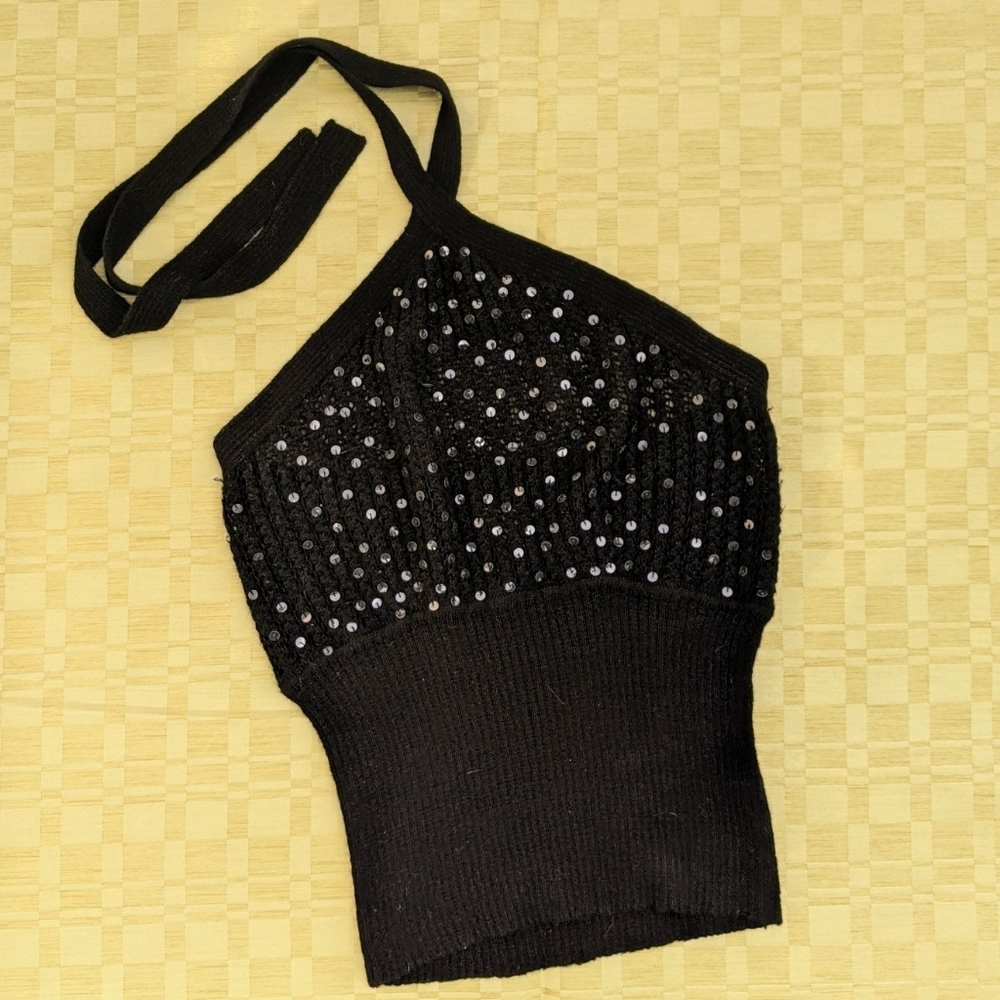 Y2K Catherine Malandrino Black Halter Top - Picture 2 of 7